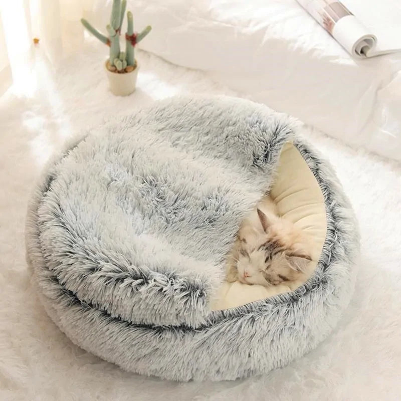 Plush Pet Bed with Snuggle Spot