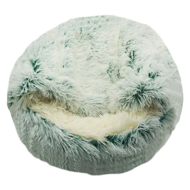 Plush Pet Bed with Snuggle Spot